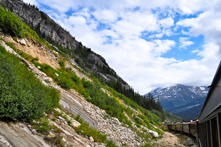 Maandag 8 augustus 2011 - Skagway...In de namiddag genieten we aan boord van de White Pass Senic Railway